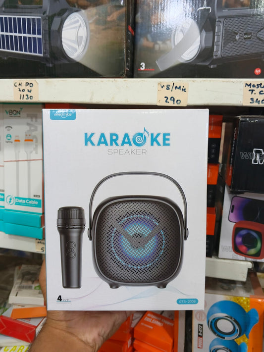 Greatnice GTS-2008 Karaoke Speaker with Wireless Mic – 4 Inch, LED Light Show, Big Sound