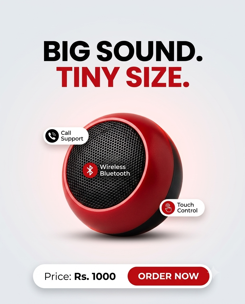 Mini Wireless Bluetooth Speaker – Compact, Touch Control, Call Support