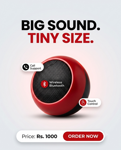 Mini Wireless Bluetooth Speaker – Compact, Touch Control, Call Support