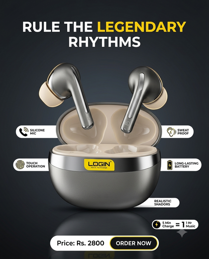 Login Kyros True Wireless Earbuds – Touch Control, Sweat Proof, Fast Charging | Rule The Legendary Rhythms
