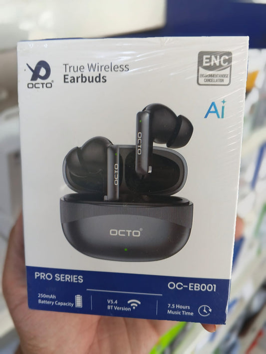 OCTO Pro Series True Wireless Earbuds (OC-EB001) – ENC Noise Cancellation, AI Sound, Bluetooth 5.4