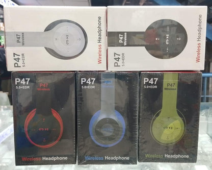 P47 Wireless Bluetooth Headphones (5.0+EDR) – Foldable Design, Available in 5 Colors